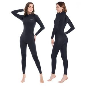 Women's Dark Lightning Full-Length Black Wetsuit - Long Sleeve Back Zip size 4